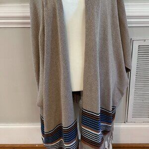 Cozy fall sweater! Easel stripe cardigan poncho - Size M